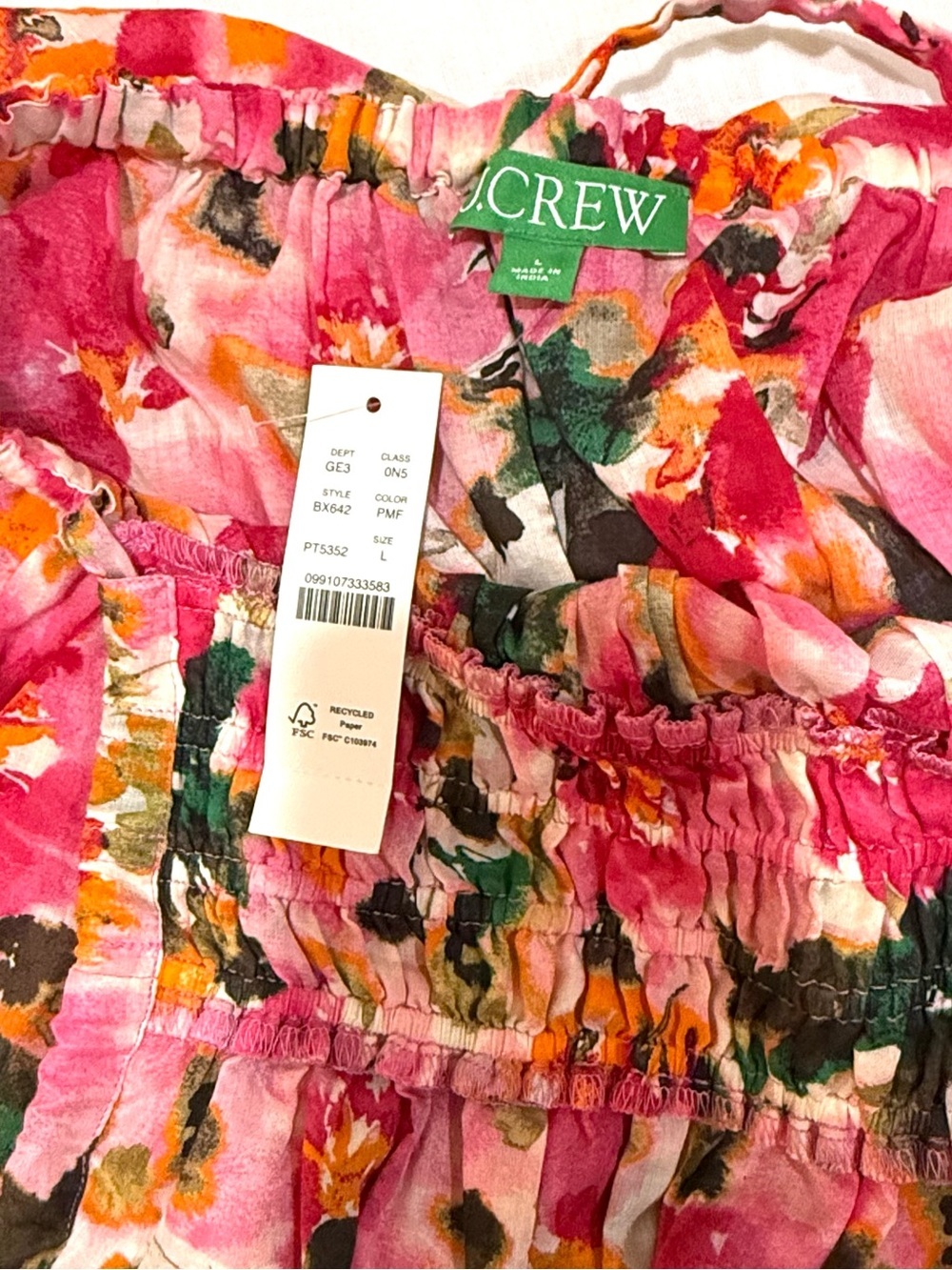 NWT J. Crew Floral Halter Neck Cross Back Dress in Cotton Voile - Picture 2 of 6